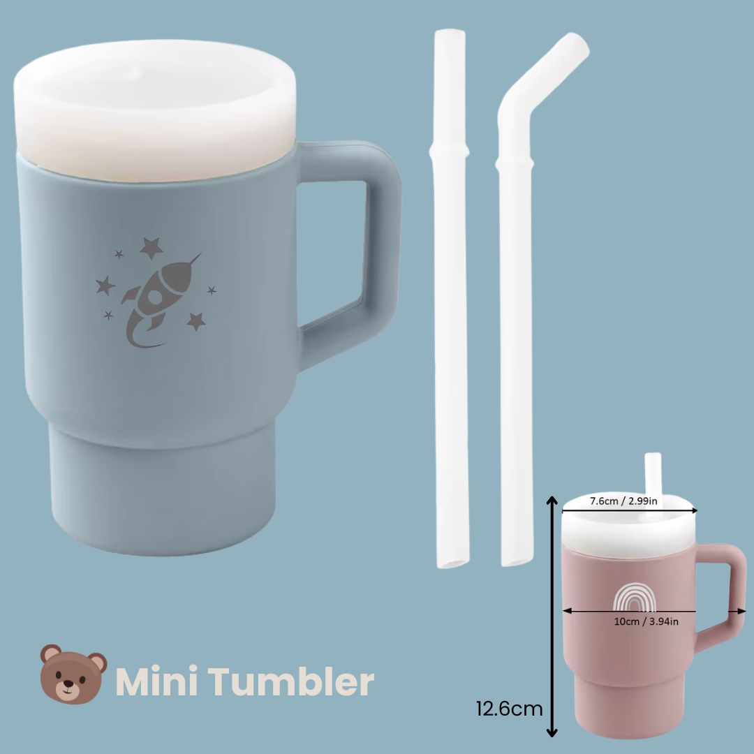 Vaso de silicona para bebé con popote