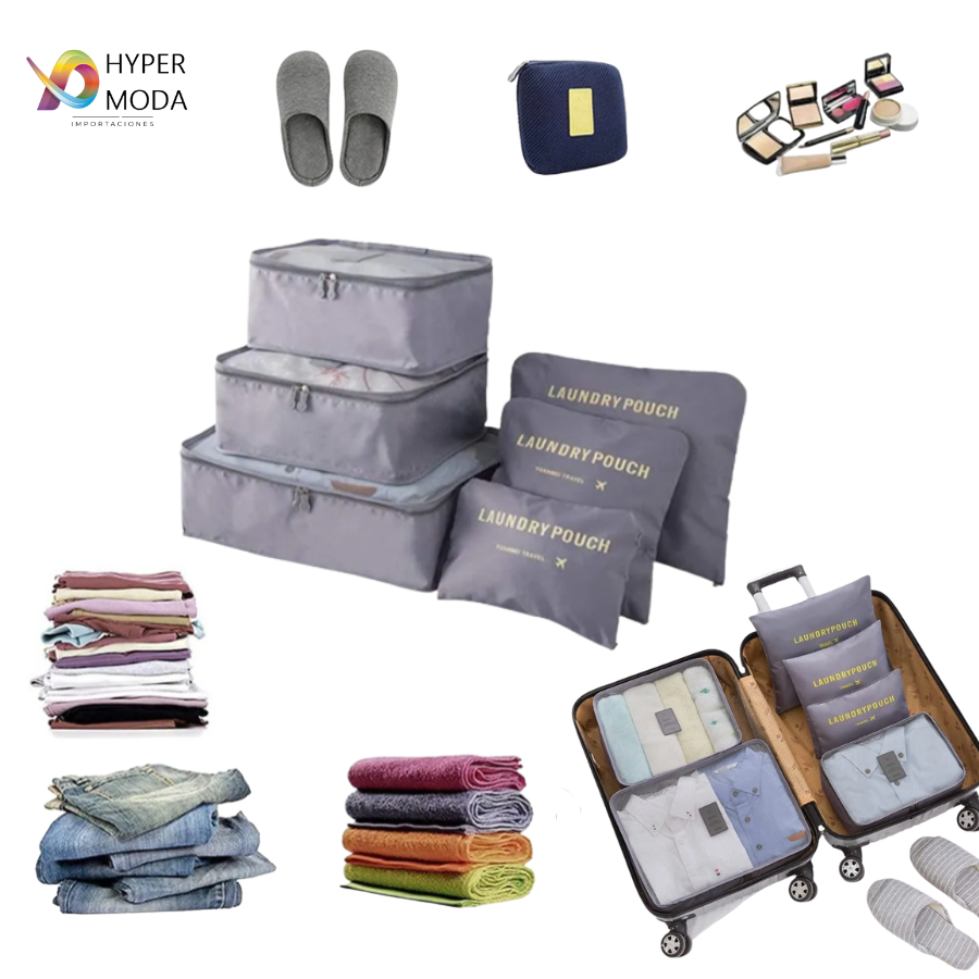 Set Kit Organizador Para Viaje 6 Piezas